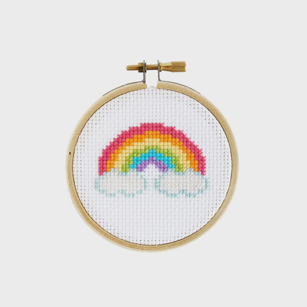Mini Counted Cross Stitch Kit, Rainbow