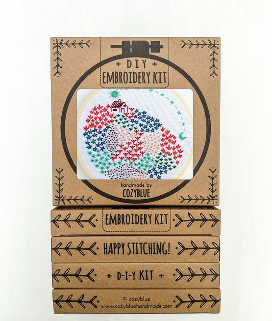 close to home embroidery kit – cozyblue