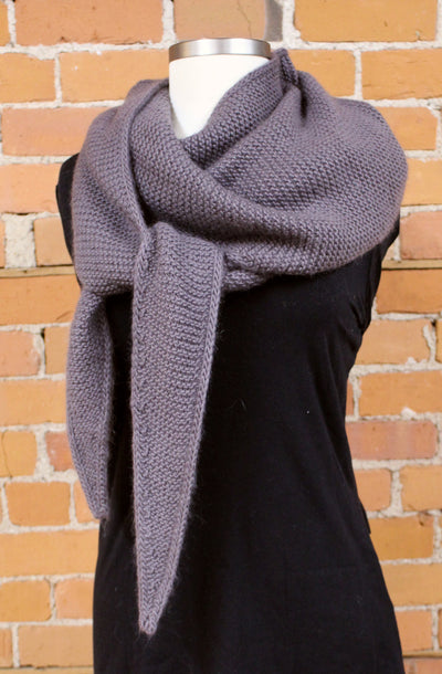 Sophie Shawl, designed by Petite Knits and knit in Blue Sky Suri Merino