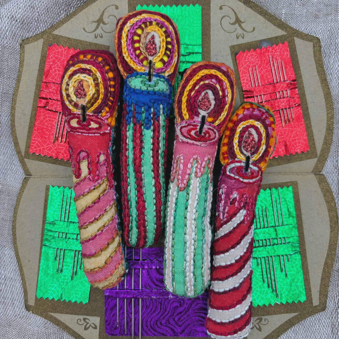 Candle Ornaments Embroidery Sampler