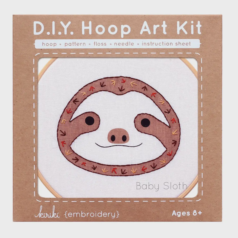 Baby Sloth Beginner DIY Hoop Art Kit