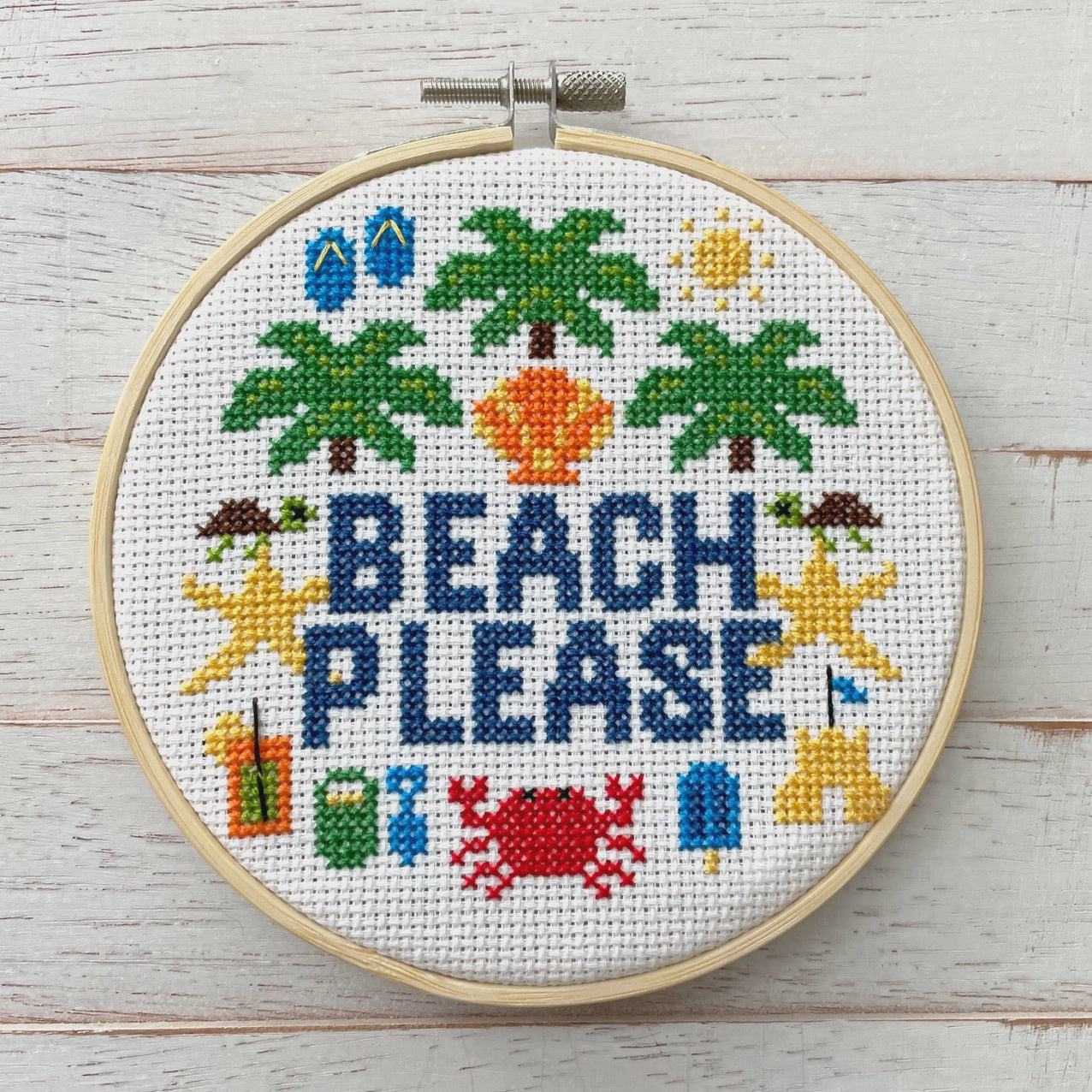 "Beach Please" Counted Cross Stitch Kit