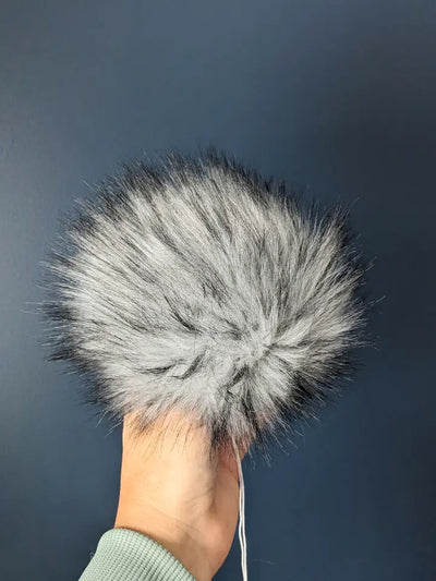 Faux Fur Detachable Pompoms (7")