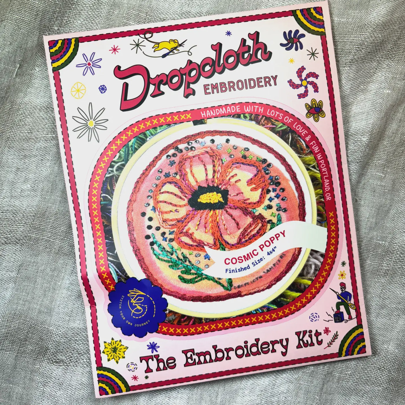 Cosmic Poppy Embroidery Kit