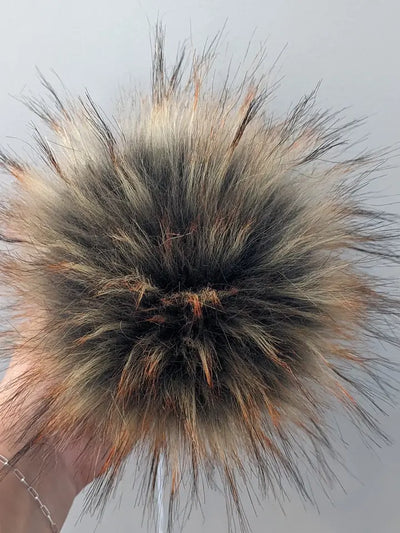Faux Fur Detachable Pompoms (7")