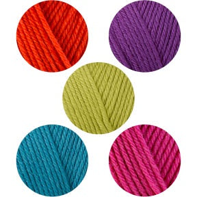 Farben Kit (Crochet: Nasturtium 3336, Blackberry 3378, Lemon 3353 , Starflower 3377, Hibiscus 3331)