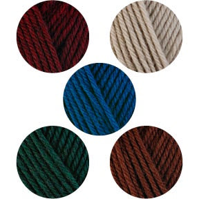 Farben Kit (Knit: Sour Cherry 33145,  Oat 3305, Lake 3364, Pine 33149 , Fox 3344)