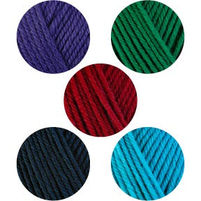 Farben Kit (Knit: Ultra Violet 3345, Holly 3335, Juliet 3355, Navy 3363, Morning Glory 33119)