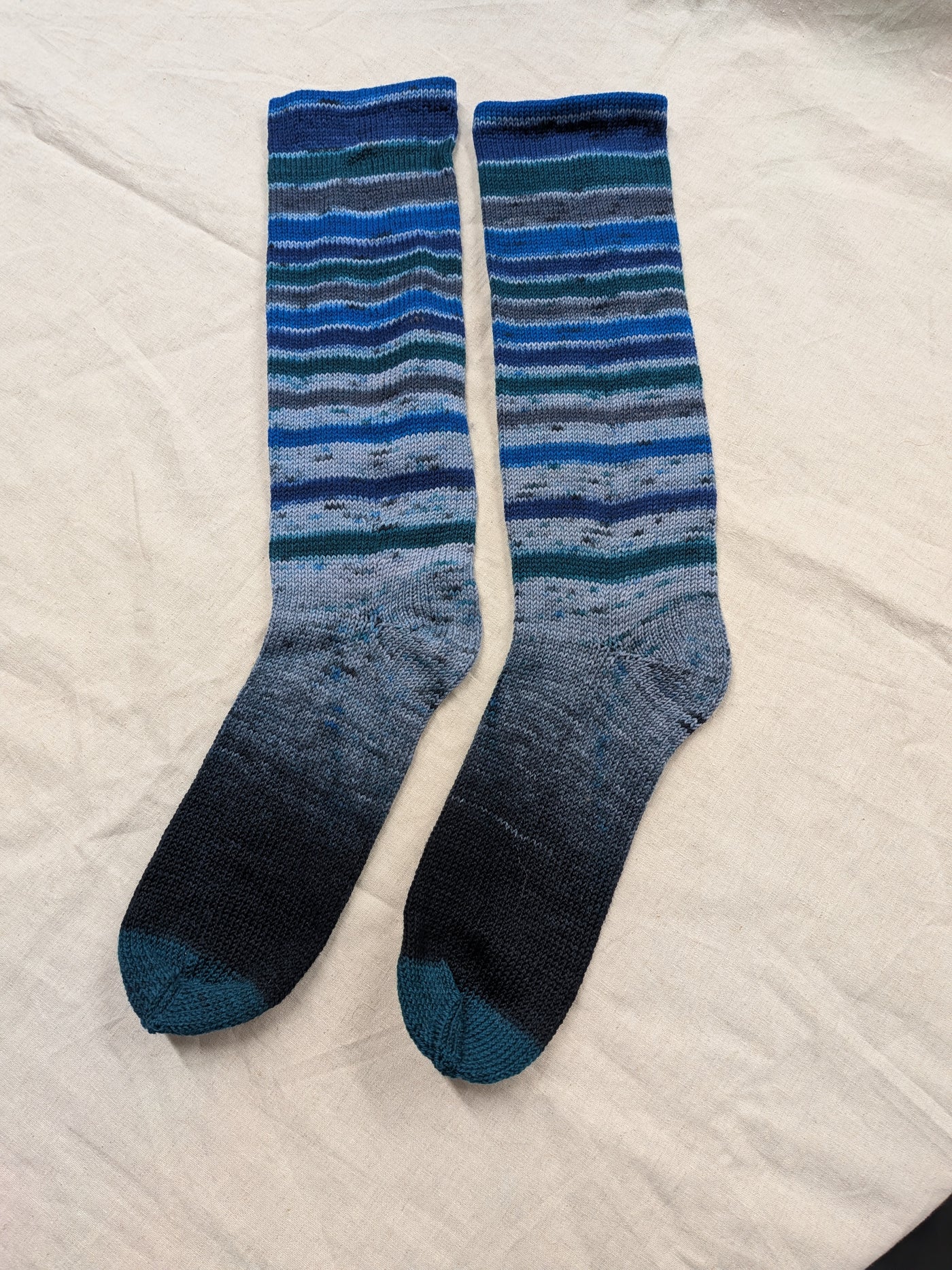 Sample: Blue Striped Socks