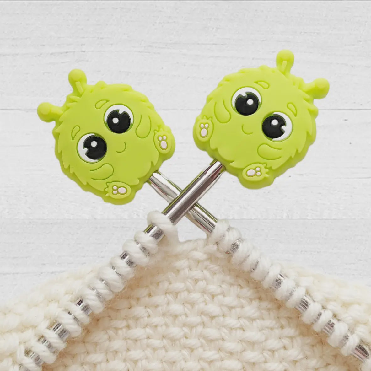 Lime Green Puffball Stitch Stoppers