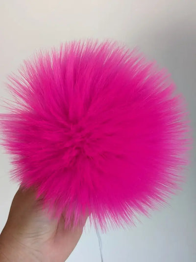 Faux Fur Detachable Pompoms (7")