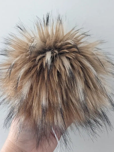 Faux Fur Detachable Pompoms (7")