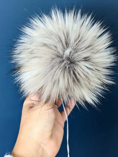 Faux Fur Detachable Pompoms (7")