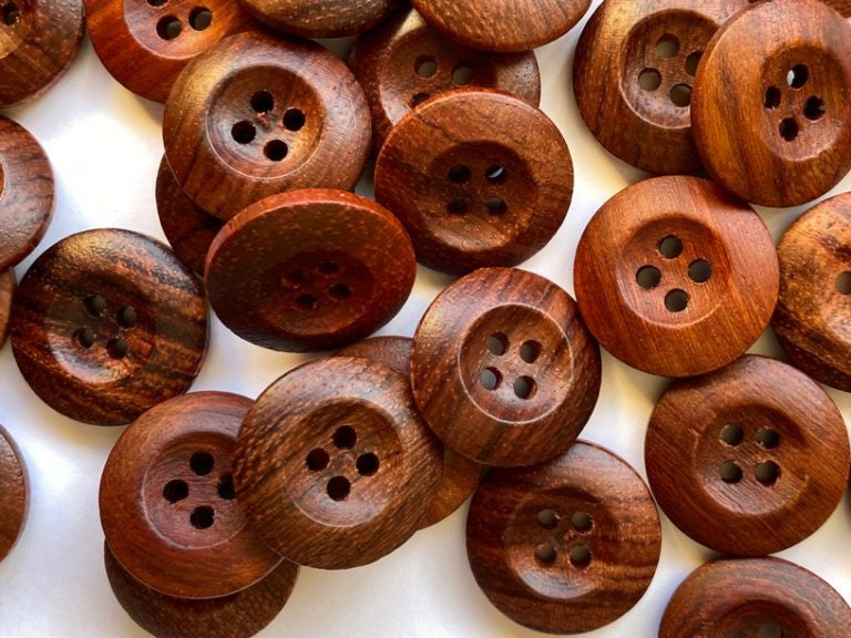 Polished Wood Concave Buttons / TGB4420 (19mm)