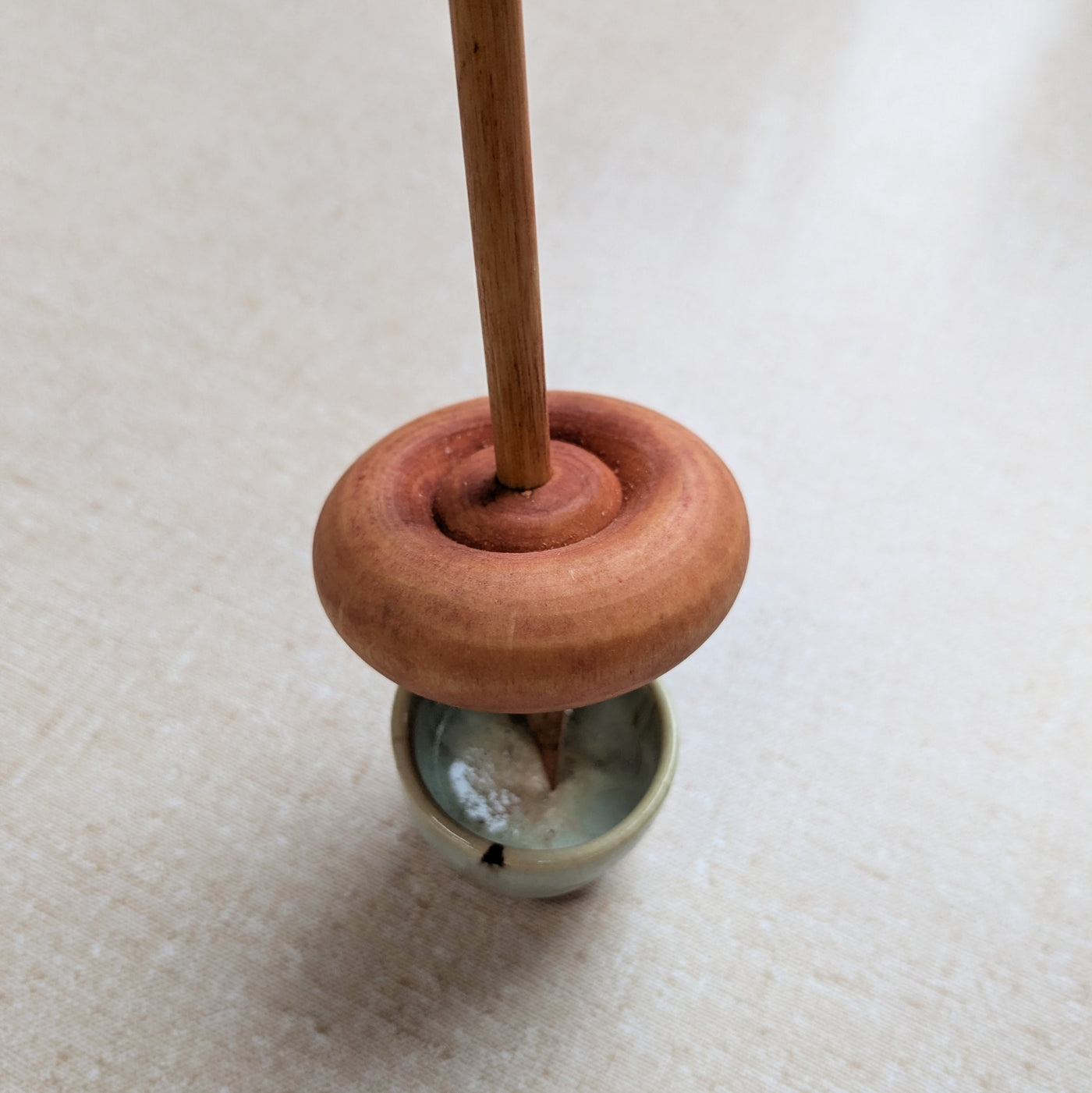 Support Spindle with Wood Whorl