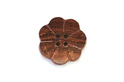 Wood Flower Buttons (36mm)