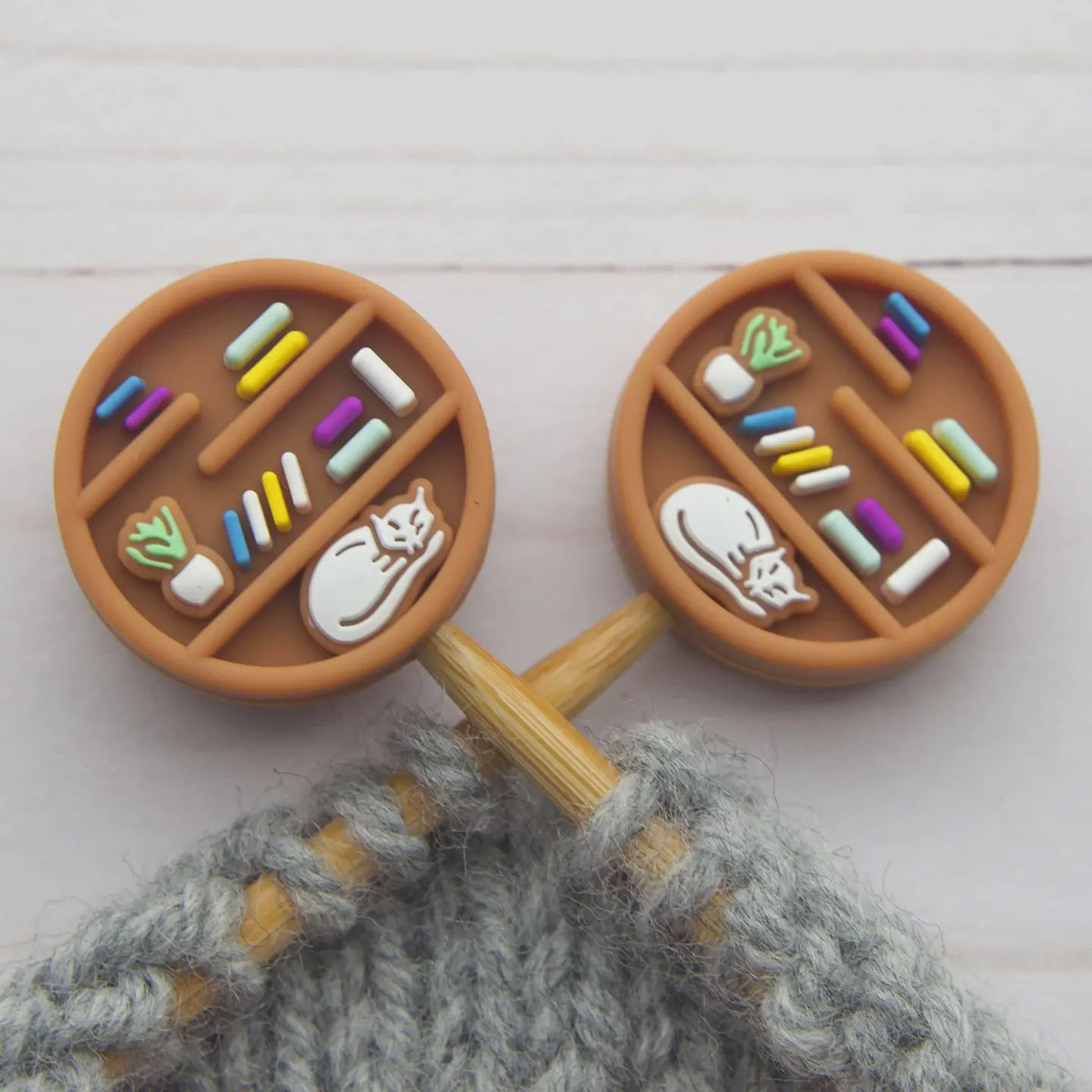 Cats + Reading Stitch Stoppers
