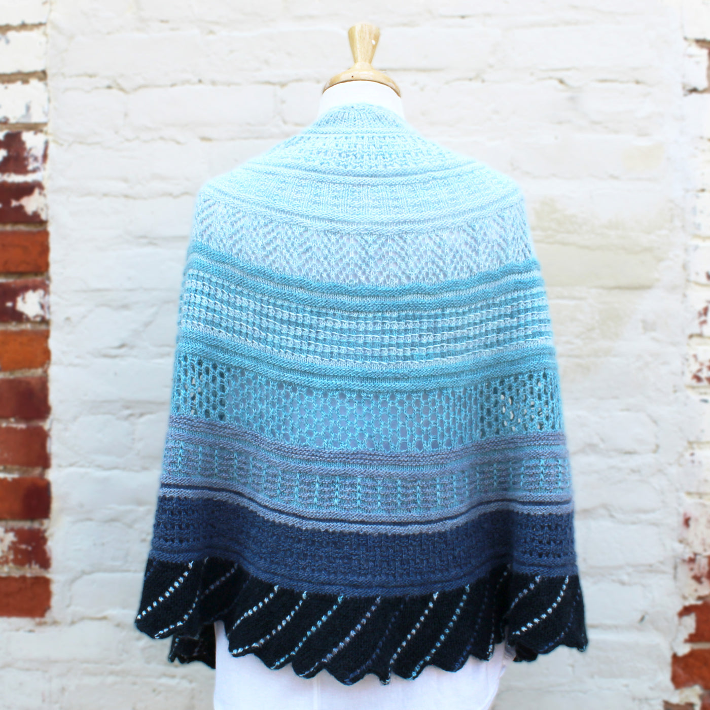 Glittering Snowscape Shawl Kit, Blue Sky Fibers Woolstok Light