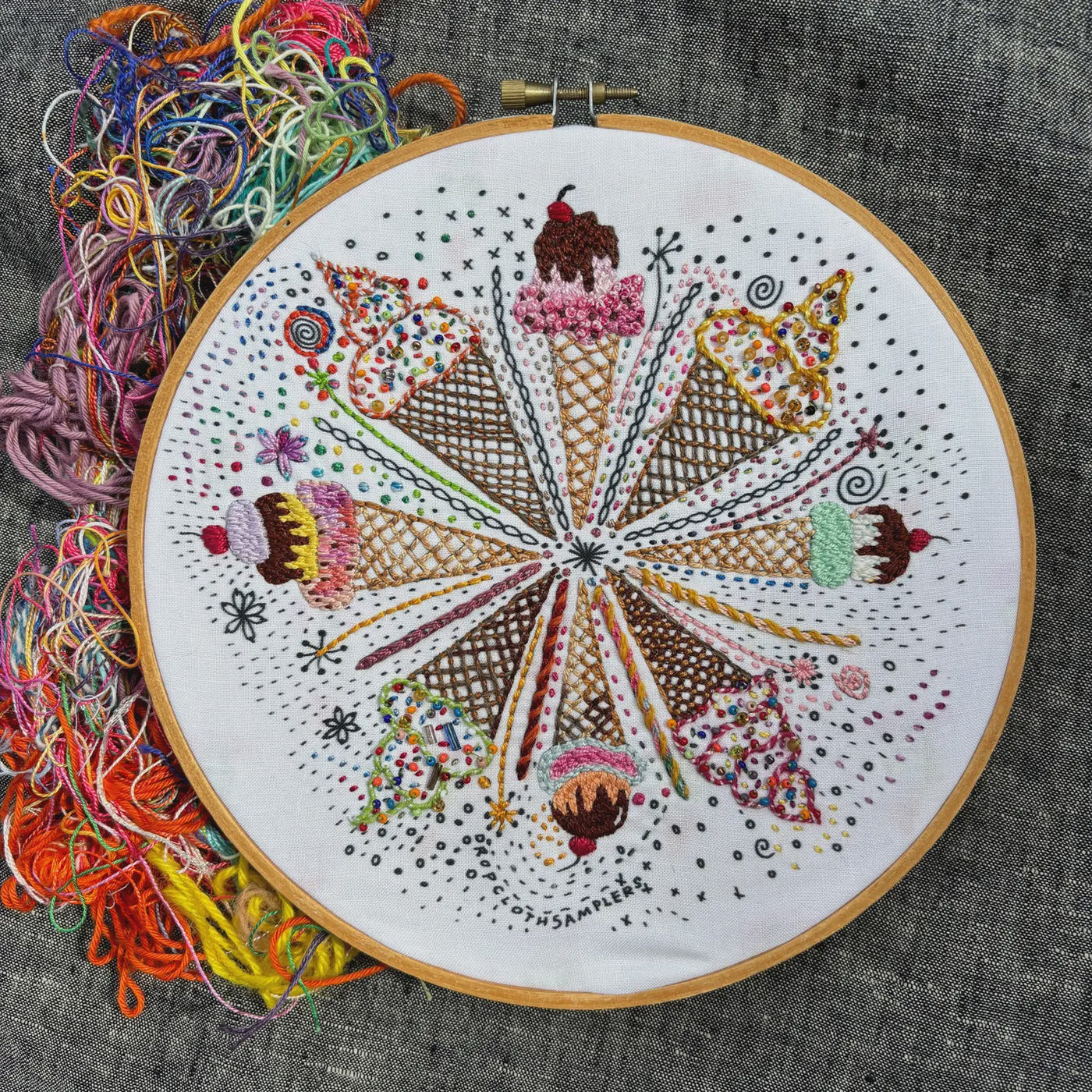 Ice Cream Embroidery Kit