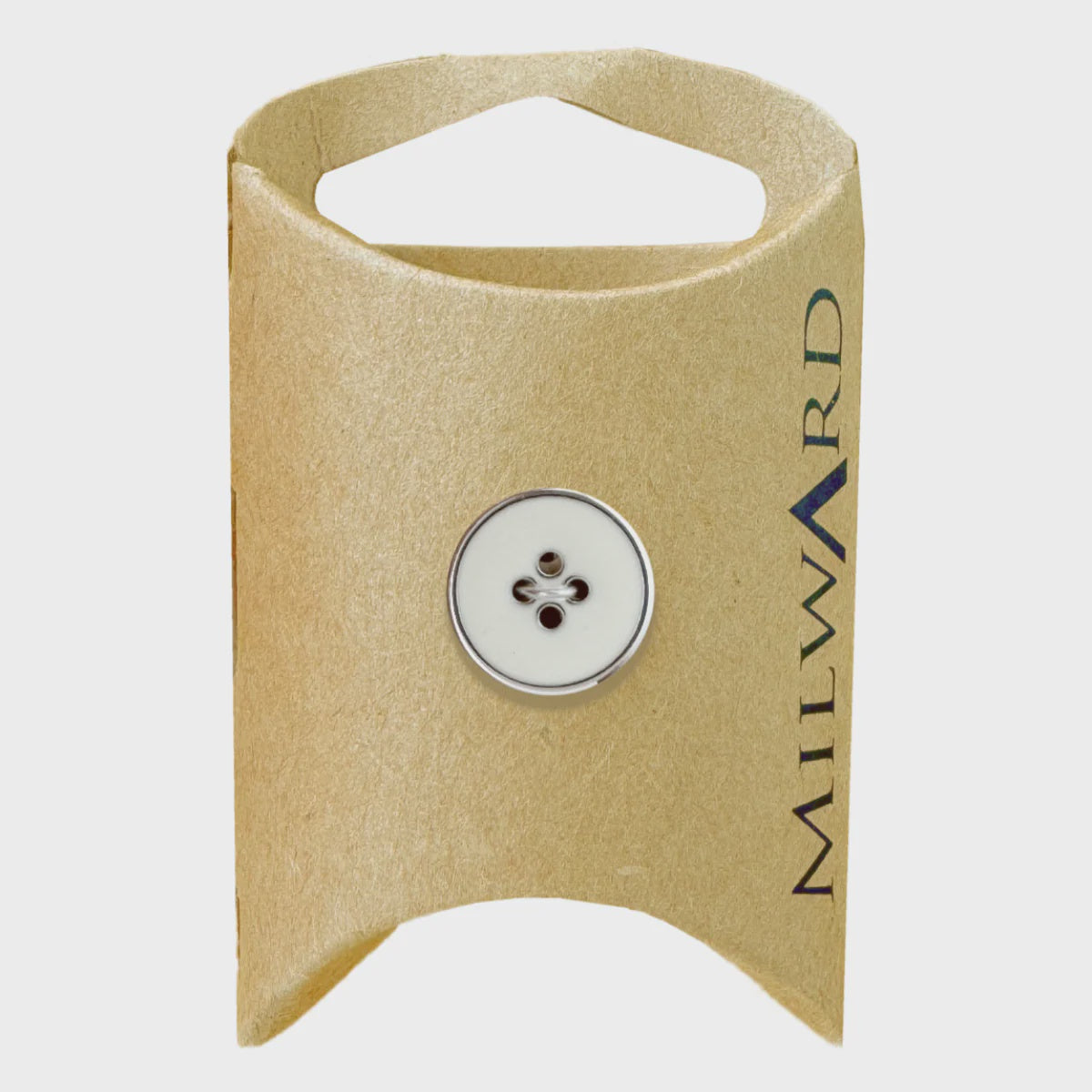 Zinc Alloy Silver Rim Buttons / White (15mm) – Spun