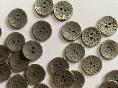 Hammered Metal Buttons (13mm)