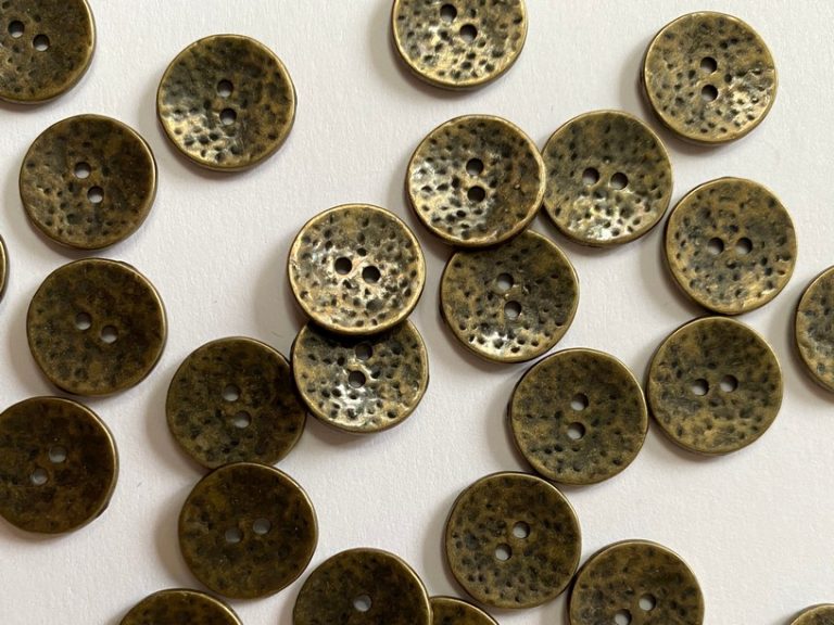 Hammered Metal Buttons (13mm)