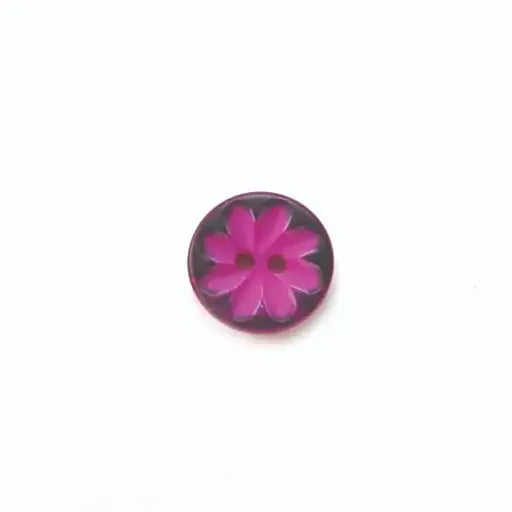 Plastic Groovy Flower Buttons (15mm)