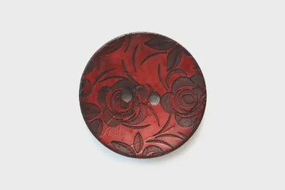 Coconut Lasered Rose Button (40mm)