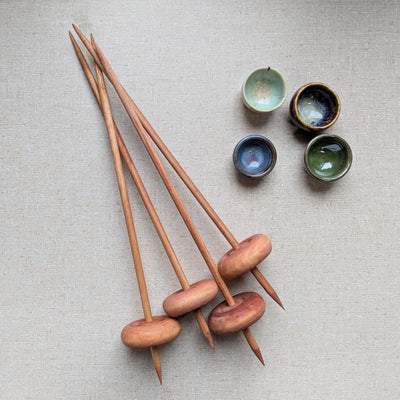 Support Spindle with Wood Whorl