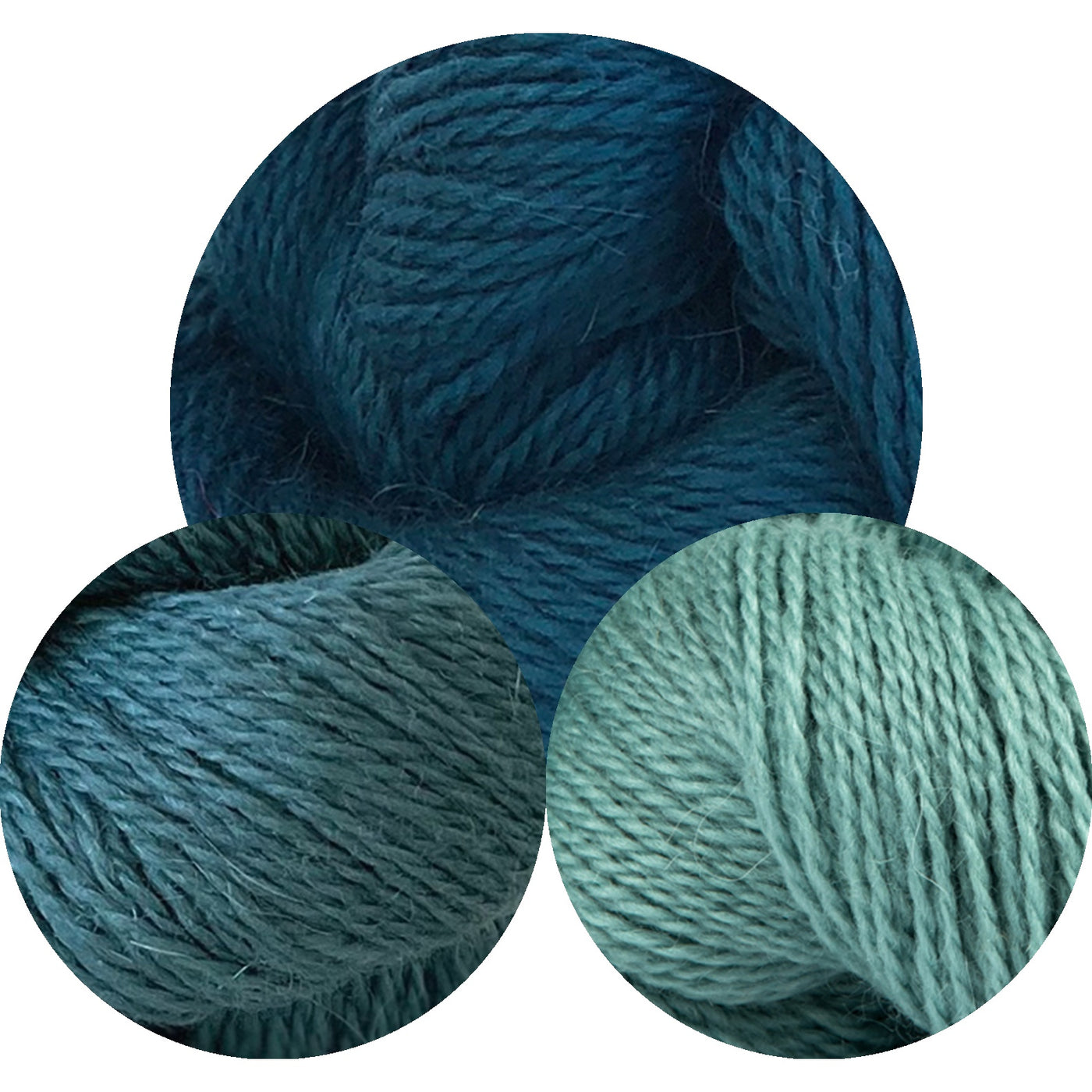 Bronwyn Shawl Kit (Peacock, Sage, Haint Blue)