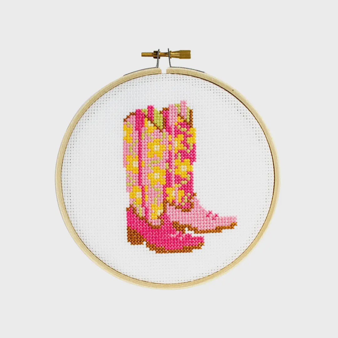 Cowgirl Boots Counted Cross Stitch Kit
