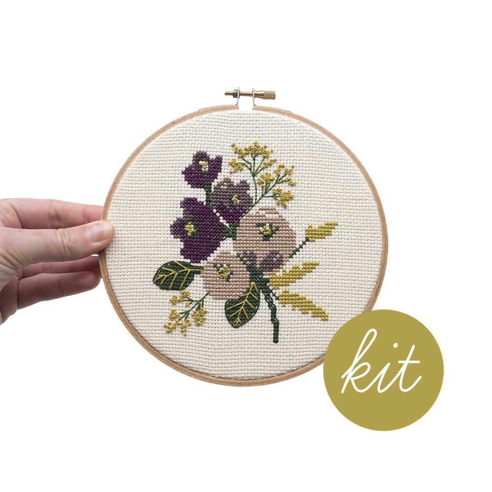 Amethyst Floral Kit (Counted Cross Stitch)