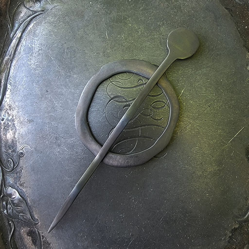 Black Circle Midcentury Modern Shawl Pin
