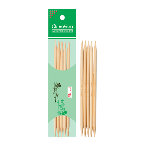 ChiaoGoo Natural Bamboo Double-Points 8"