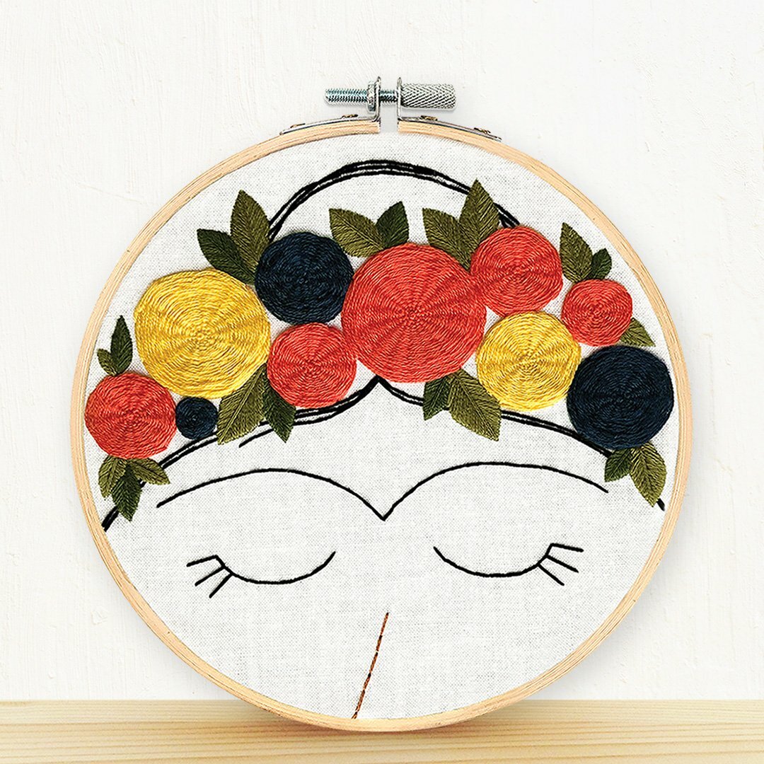 Floral Frida Kahlo Embroidery Kit