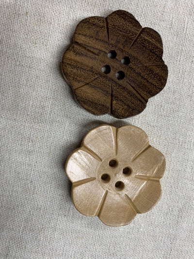 Wooden Flower Buttons (36mm)