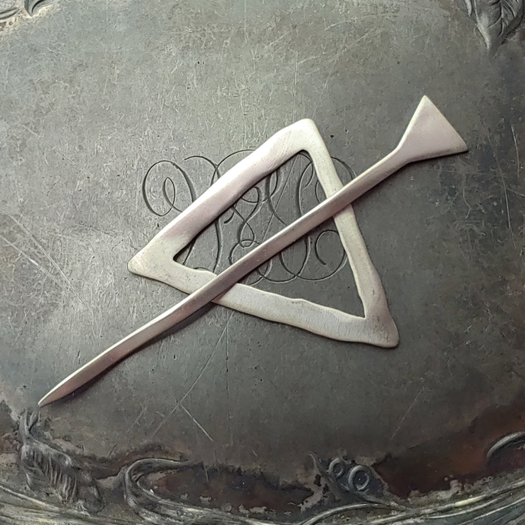Midcentury Modern Triangle Shawl Pin
