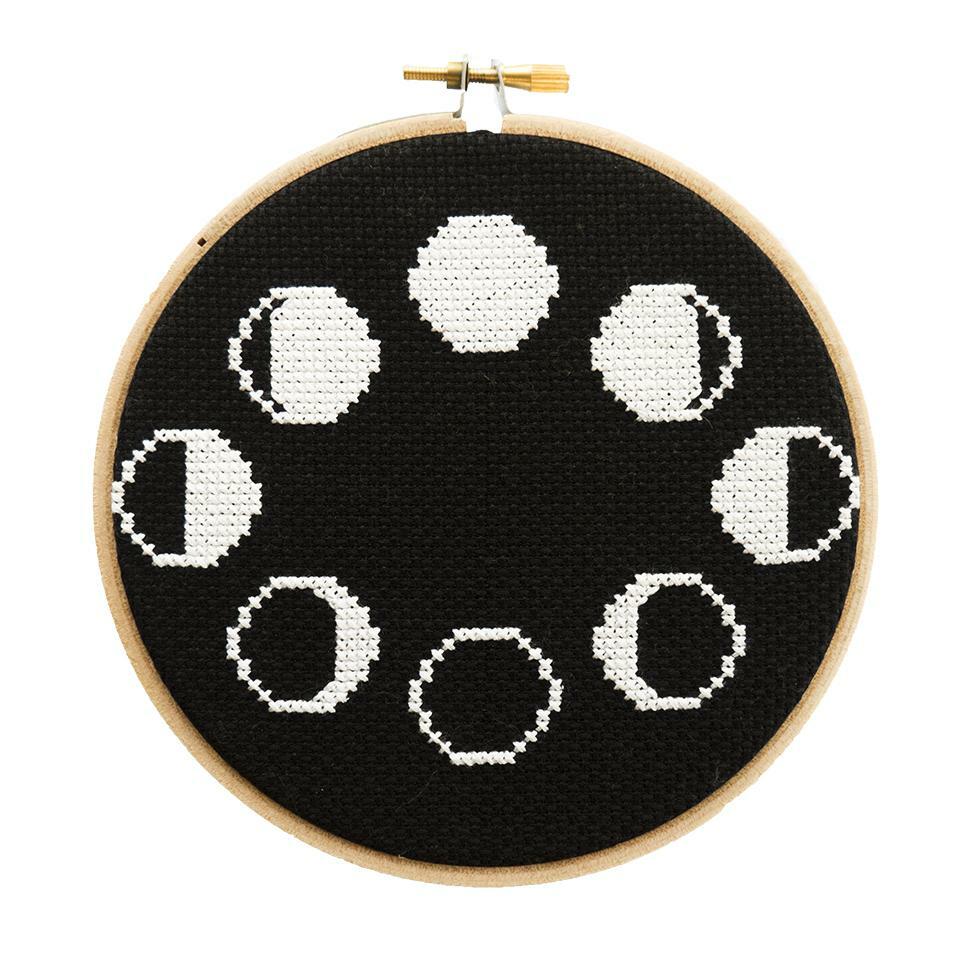 Moon Phases Black Kit (Counted Cross Stitch)