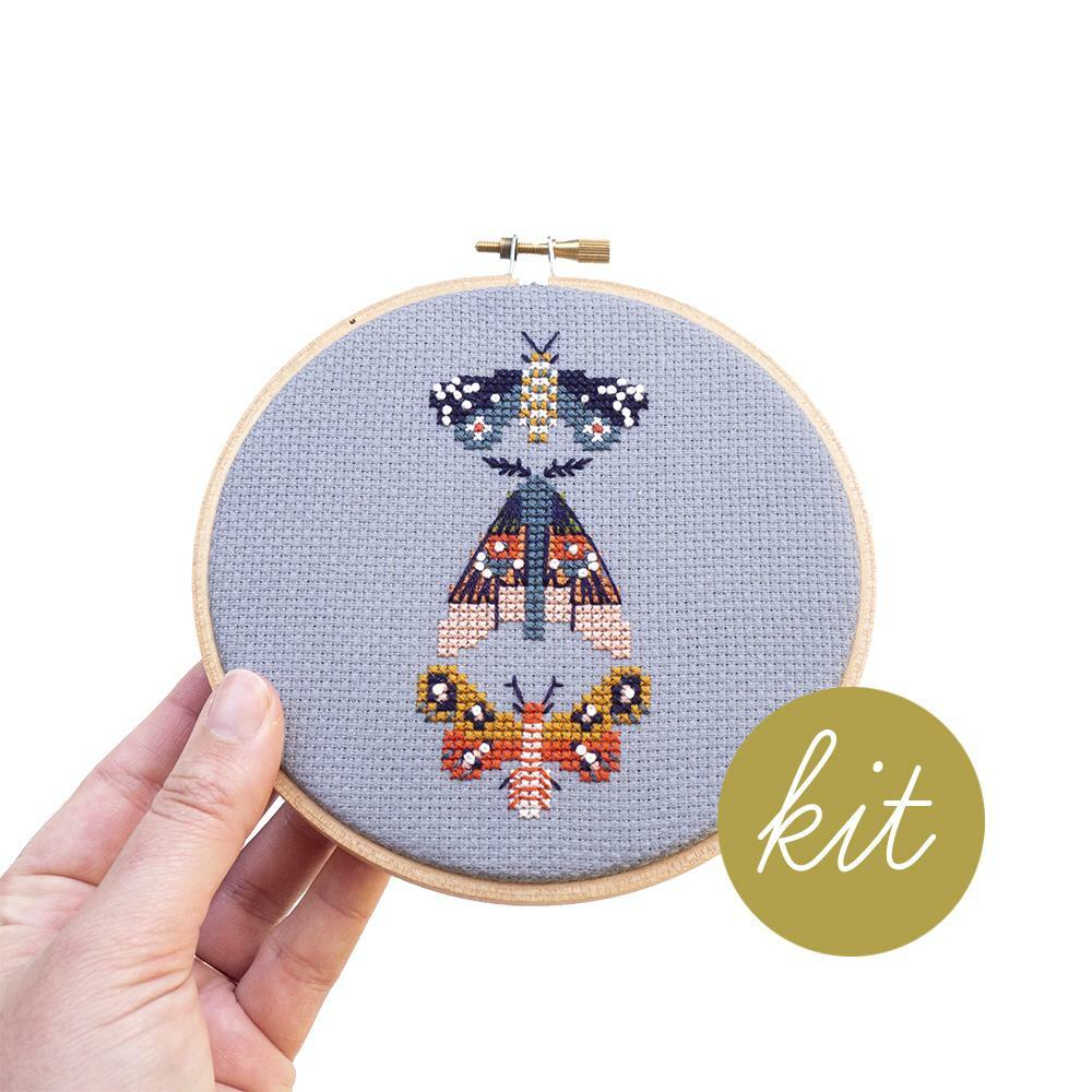 Moths Kit (Counted Cross Stitch)