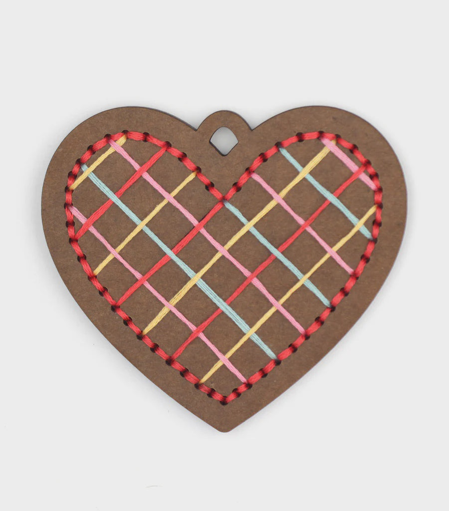 Gingerbread Heart: DIY Stitched Ornament Kit