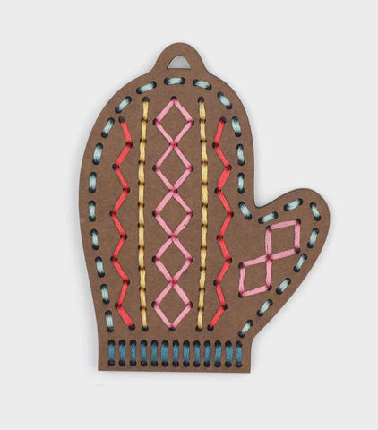 Gingerbread Mitten: DIY Stitched Ornament Kit