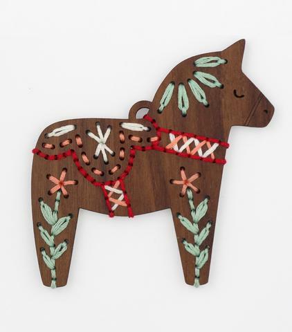 Dala Horse: DIY Stitched Ornament Kit