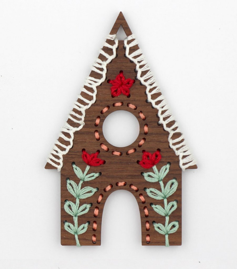 Gingerbread House: DIY Stitched Ornament Kit