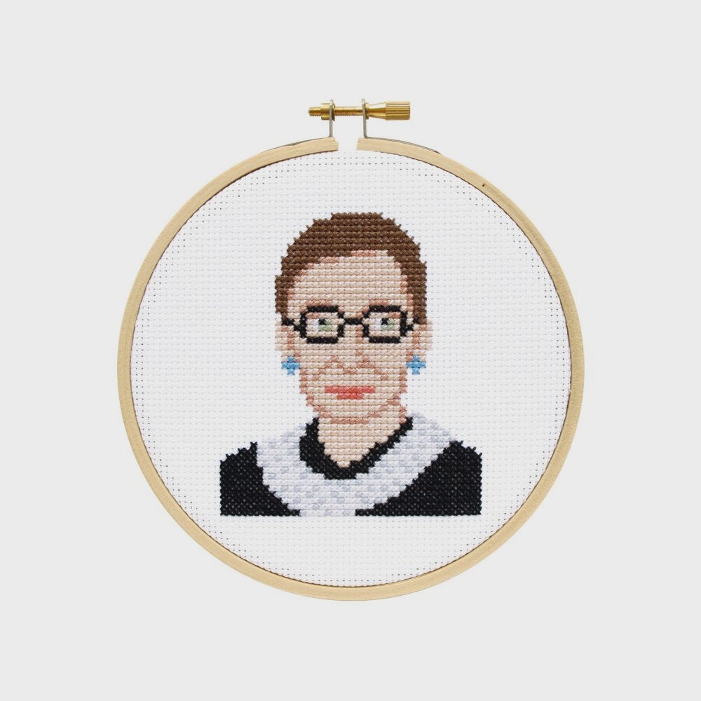 Ruth Bader Ginsburg Counted Cross Stitch Kit