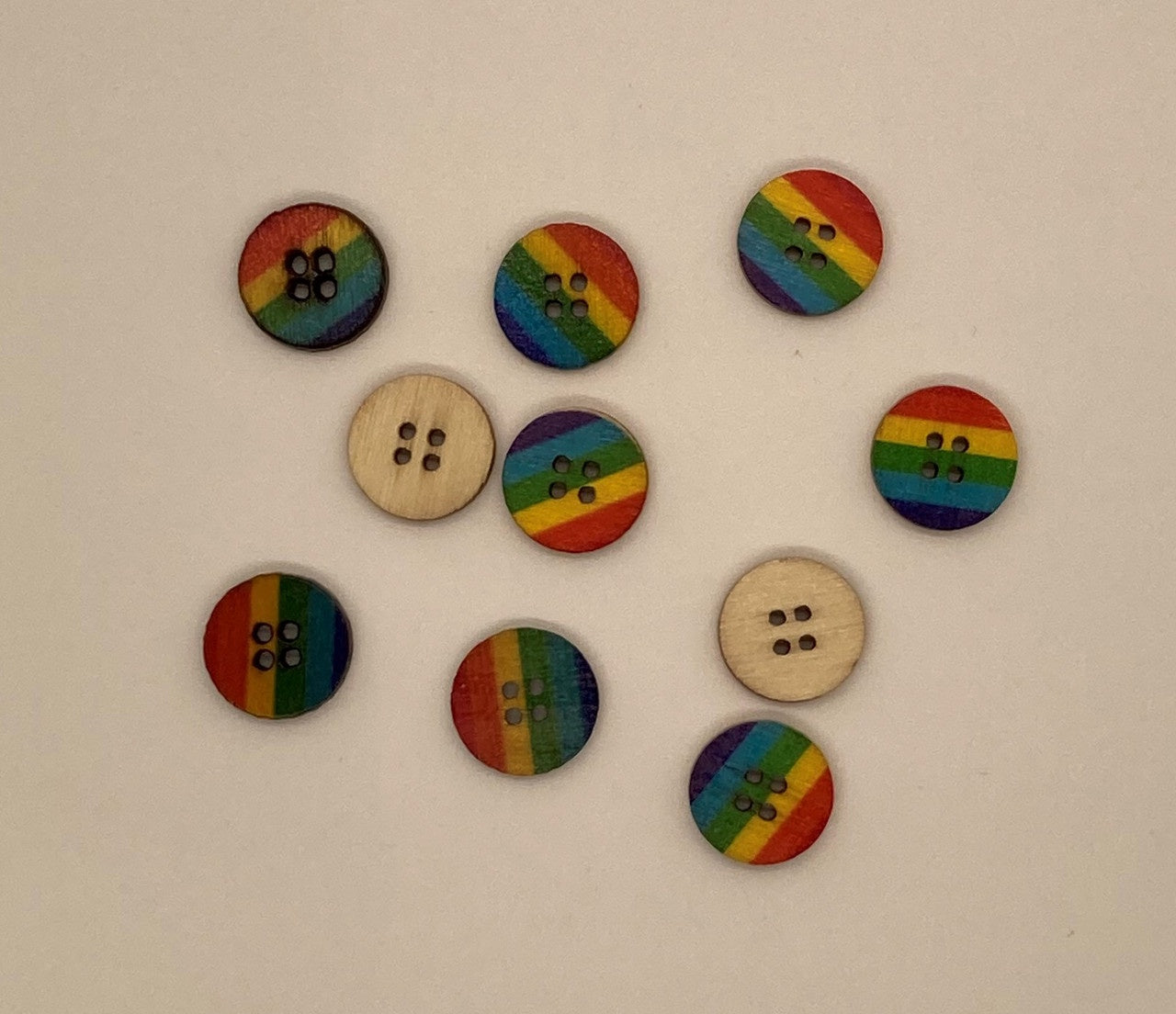 Rainbow Striped Buttons (5/8" / 15mm)