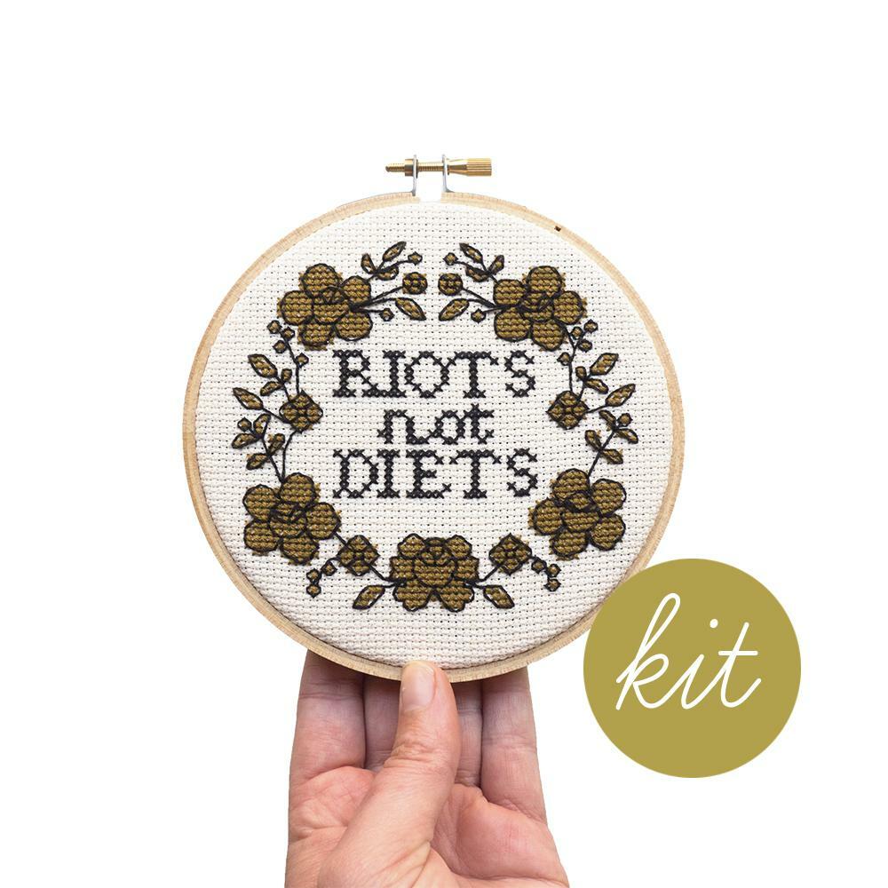Riots Not Diets Kit (Counted Cross Stitch)