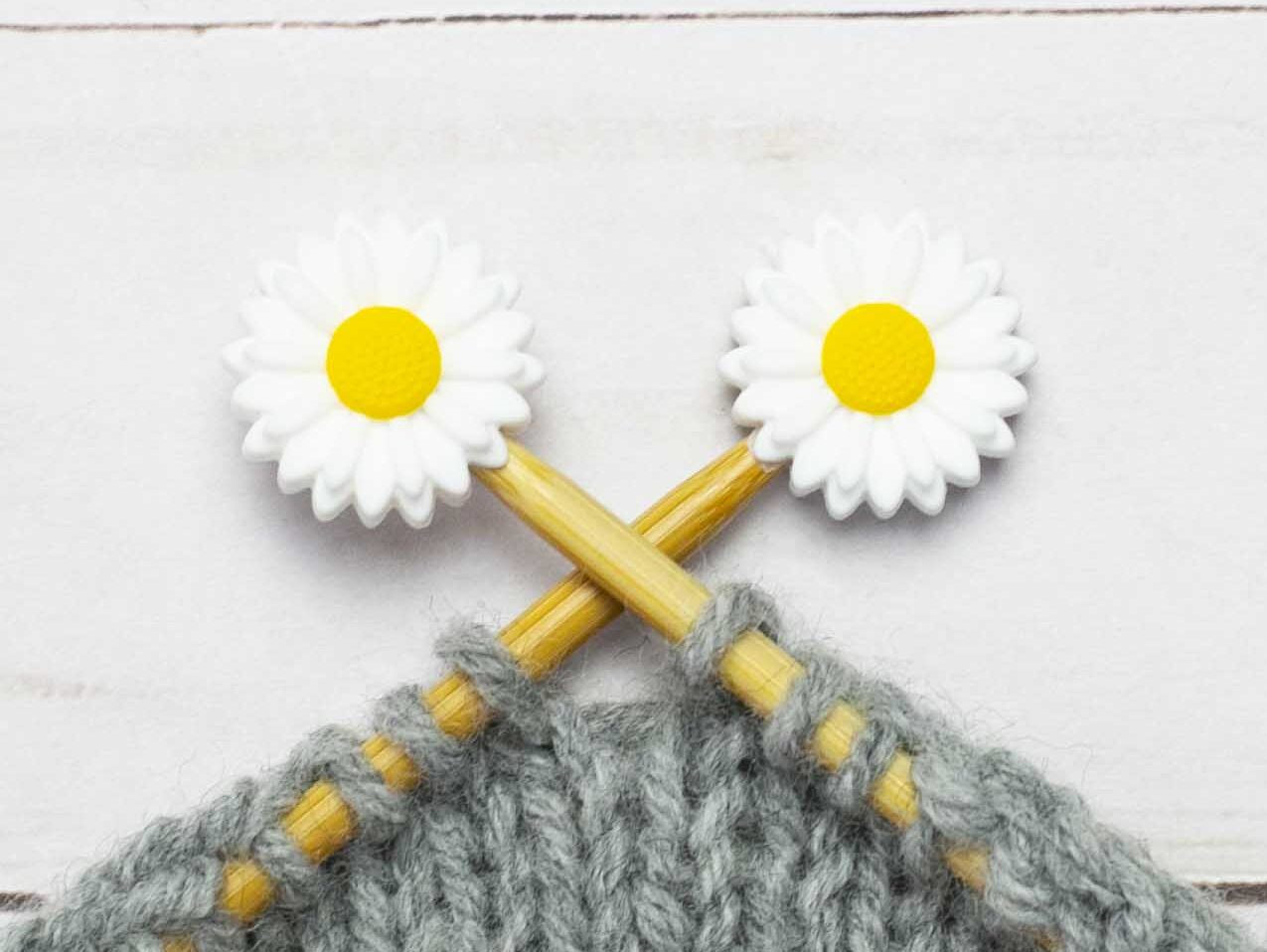 White and Yellow Daisy Stitch Stoppers
