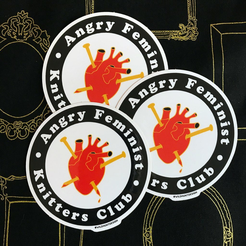 Angry Feminist Knitter's Club Sticker