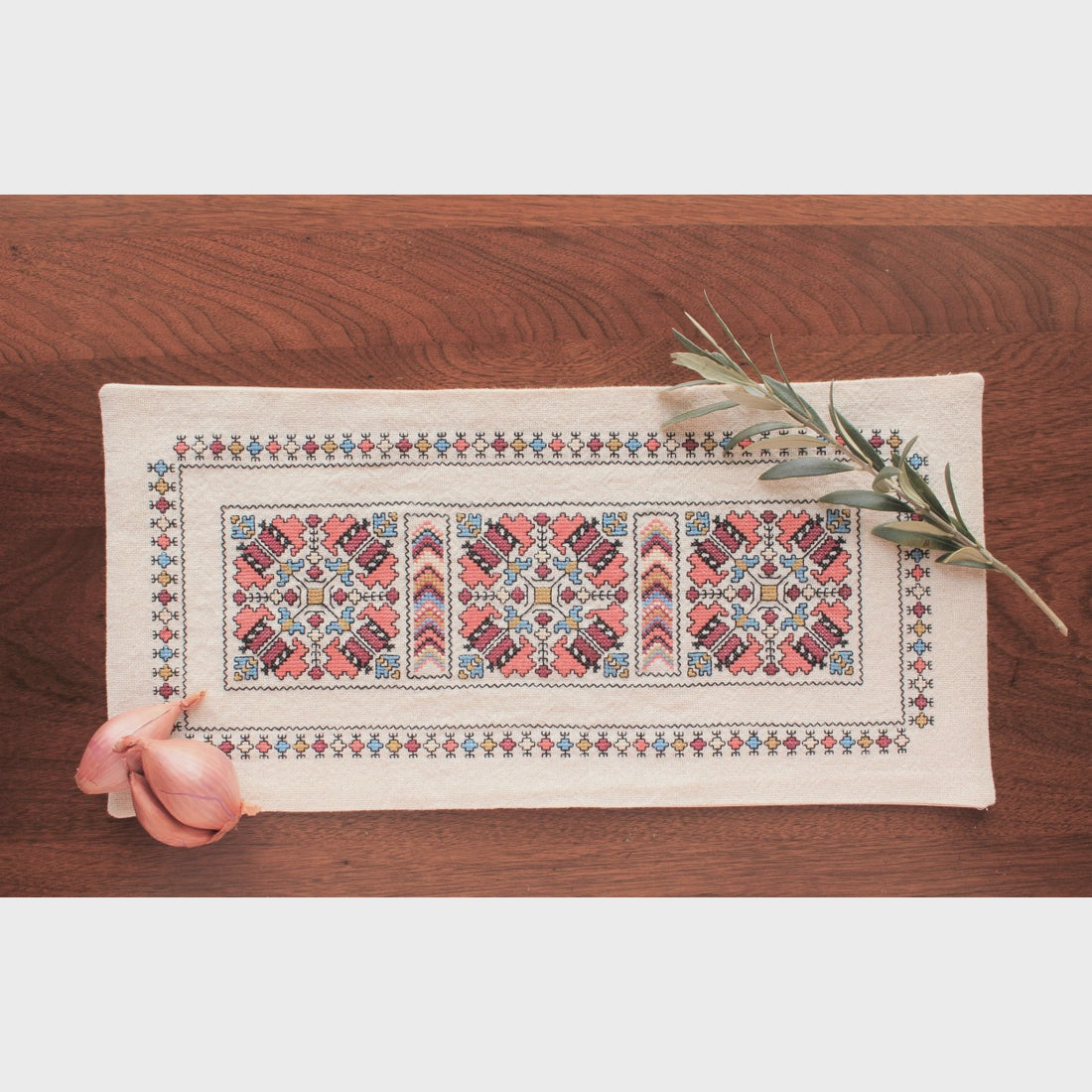 Despina's Anemone Cross Stitch Table Runner Kit