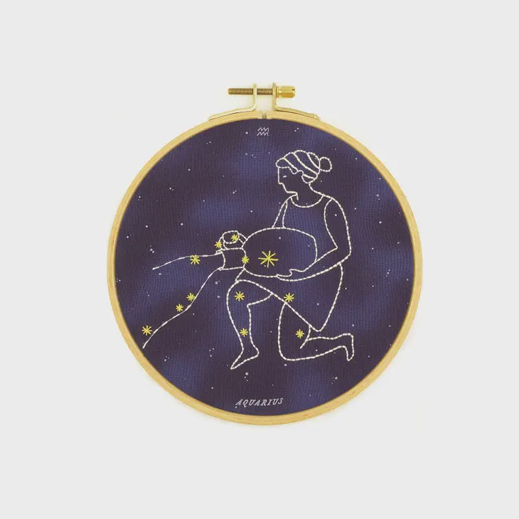 Aquarius Embroidery Kit (6" hoop)